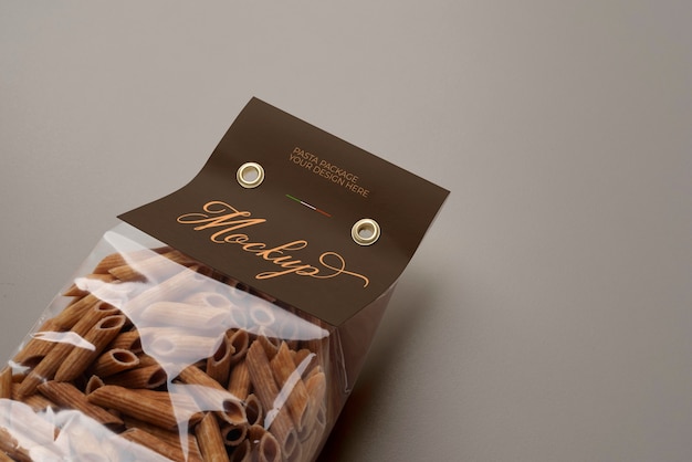 PSD beautiful pasta packaging mockup