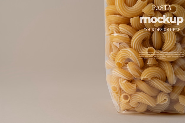 PSD beautiful pasta packaging mockup