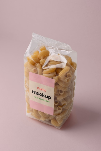 PSD beautiful pasta packaging mockup