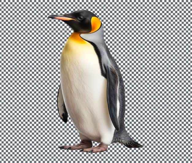 PSD bellissimi pinguini che vivono su un'isola isolata su uno sfondo trasparente