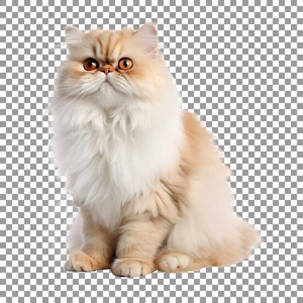 PSD beautiful persian cat breed isolated on transparent background