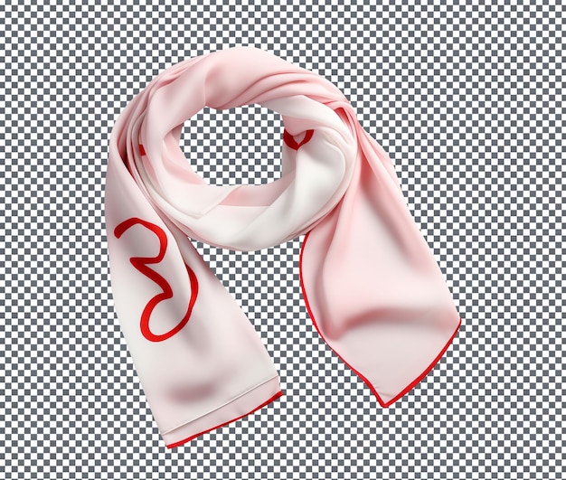 PSD beautiful personalized scarf isolated on white background