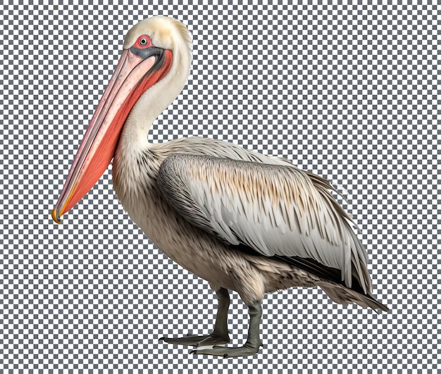 PSD beautiful peruvian pelican isolated on transparent back ground