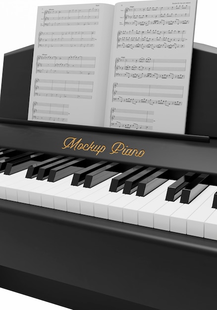 PSD beautiful piano mockup