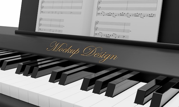 PSD beautiful piano mockup