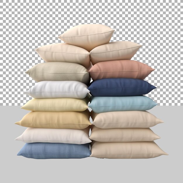 PSD beautiful pillows on transparent background ai generated