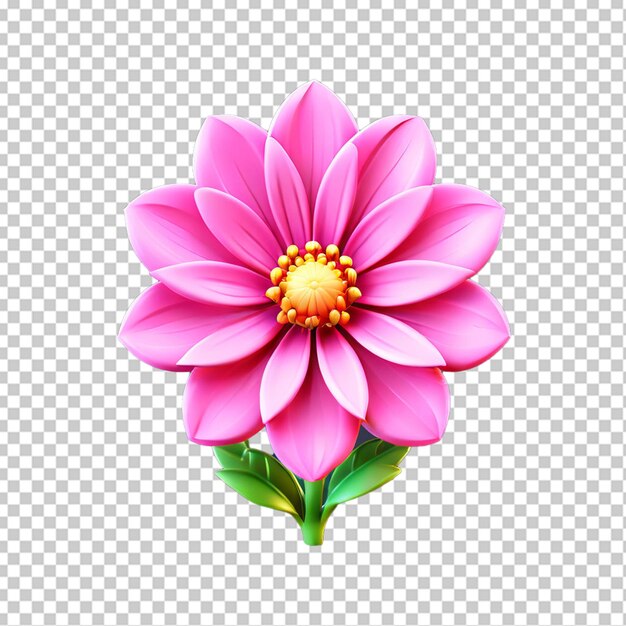 PSD Красивый розовый цветок простой 3d мультфильм рендеринга дизайна иконы
