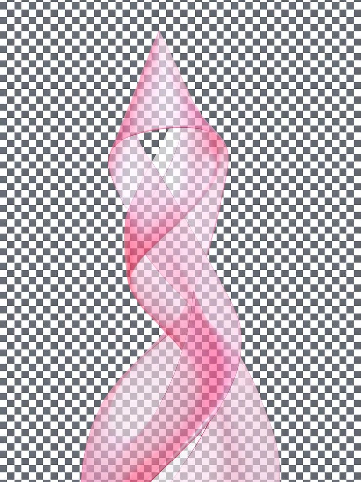 PSD beautiful a pink ribbon isolated on transparent background