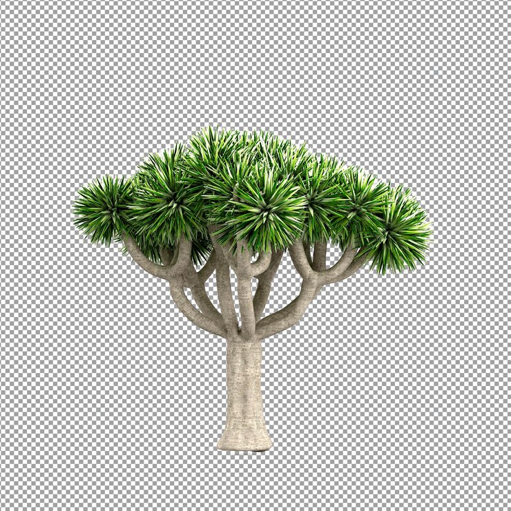 PSD beautiful plant in 3d rendering isolated