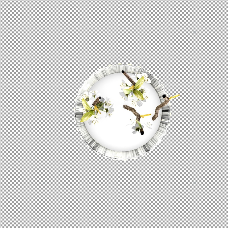 PSD beautiful plant in 3d rendering isolated