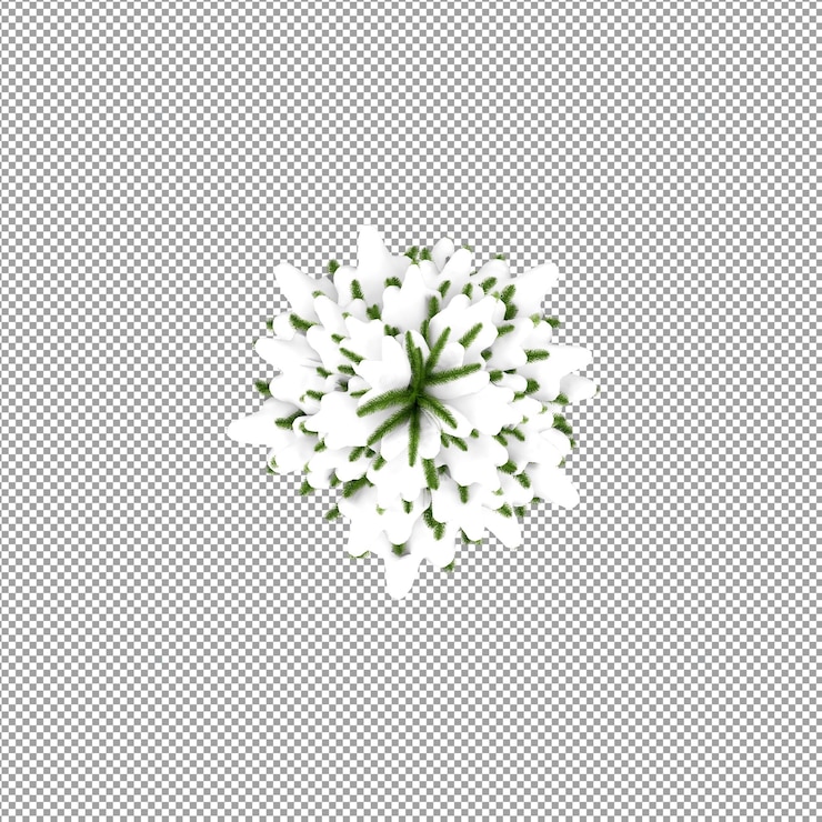 PSD beautiful plant in 3d rendering isolated