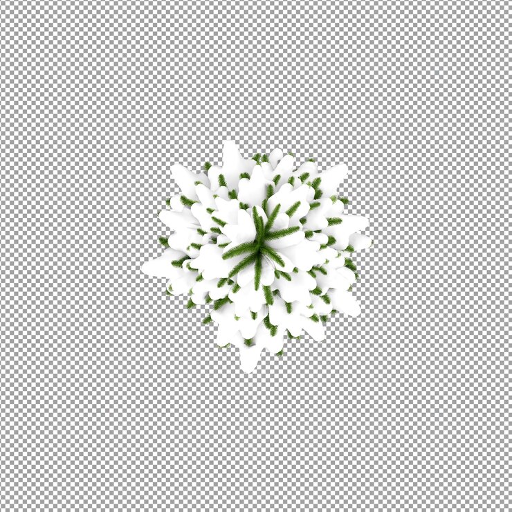 PSD beautiful plant in 3d rendering isolated