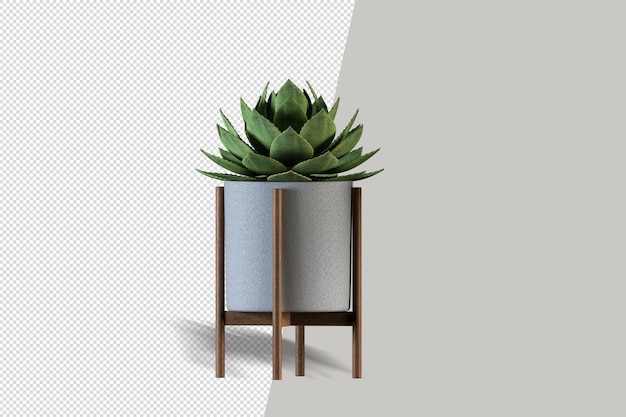Beautiful plant in vase 3d rendering