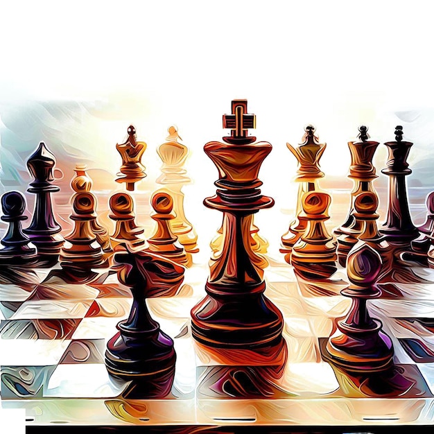 PSD beautiful portrait of a checkboard chess game ai vector art digital illustration image