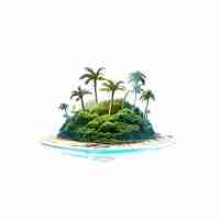 PSD beautiful portrait of a island with palm trees avatar emoji ai vector art digital illustration image