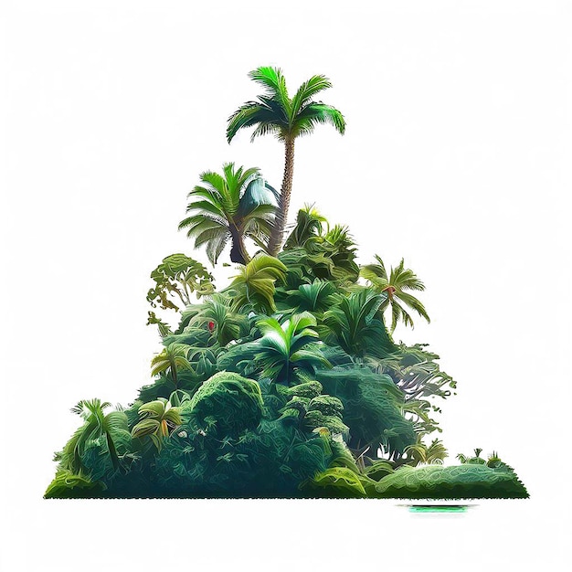 Beautiful portrait of a island with palm trees avatar emoji ai vector art digital illustration image