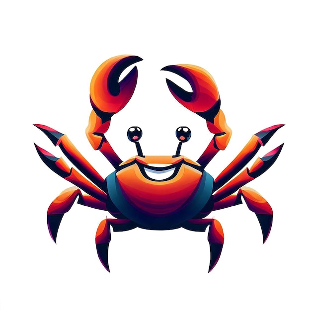 PSD beautiful portrait laughing crab ai vector art digital illustration image