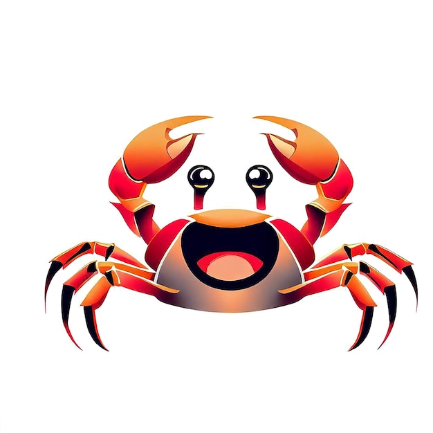 PSD beautiful portrait laughing crab ai vector art digital illustration image