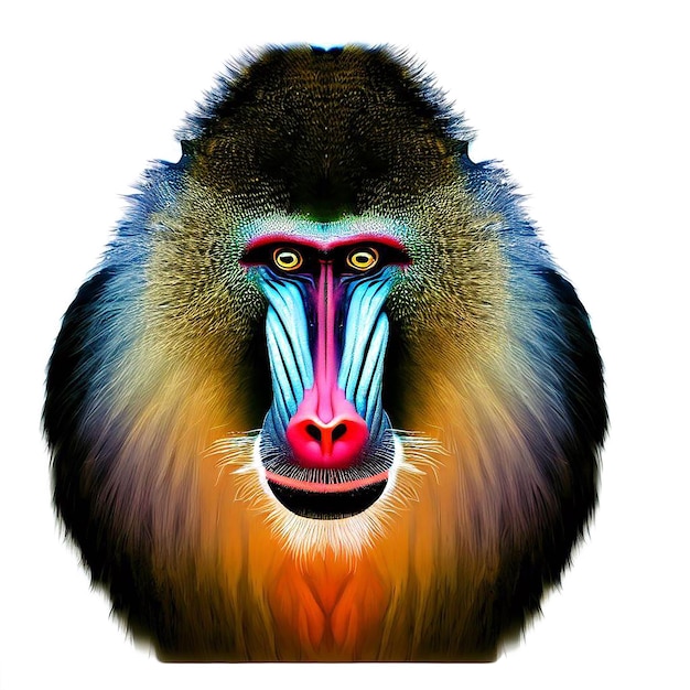 Beautiful Portrait Laughing Monkey ai vector art digital illustration image