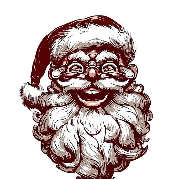 PSD beautiful portrait laughing santa claus ai vector art digital illustration image