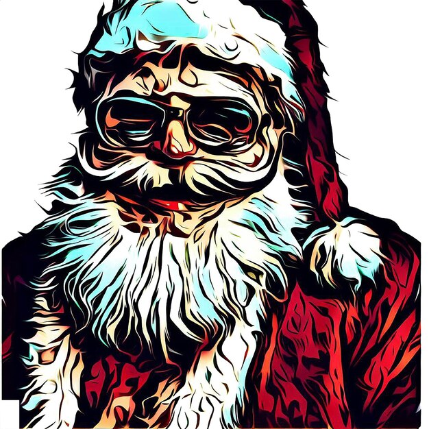 PSD bellissimo ritratto che ride babbo natale ai immagine di illustrazione digitale arte vettoriale