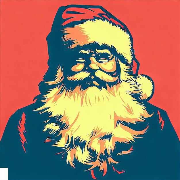 PSD beautiful portrait laughing santa claus ai vector art digital illustration image