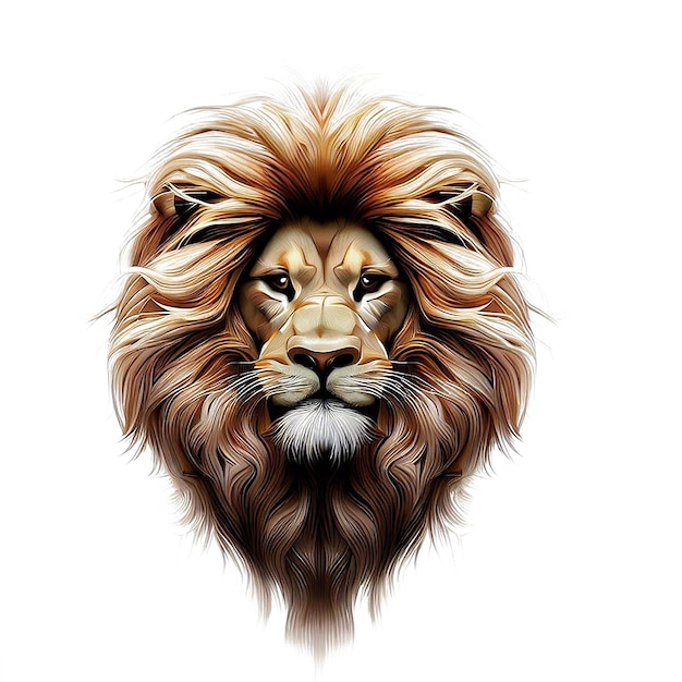 Beautiful portrait of a lion avatar emoji ai vector art digital illustration image
