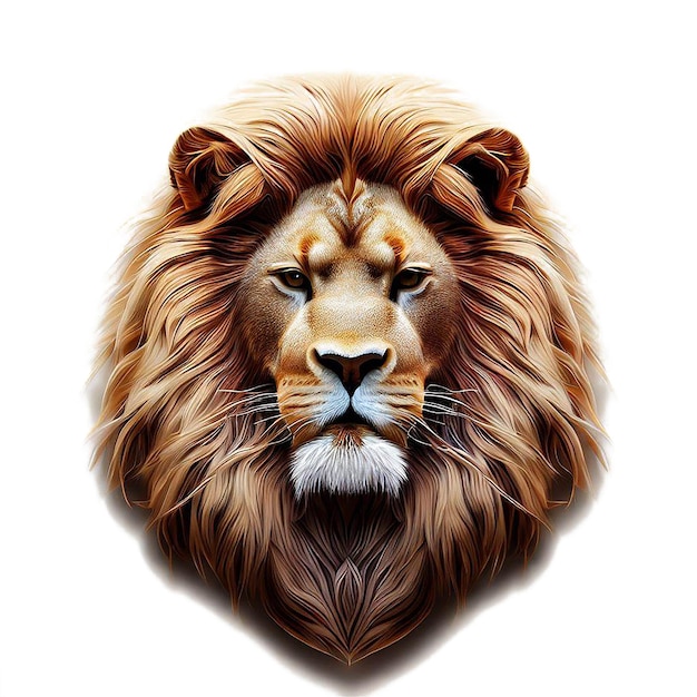 Красивый портрет льва аватар emoji ai векторное изображение цифровой иллюстрации