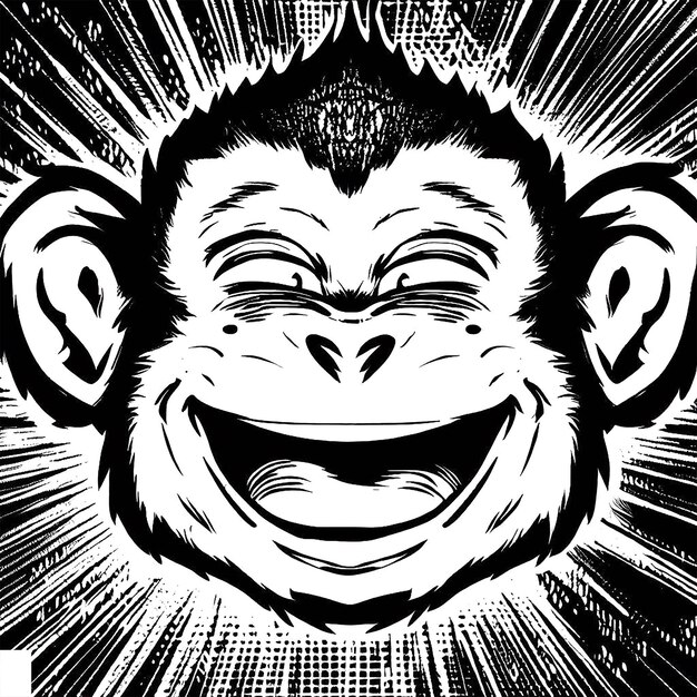 PSD bellissimo ritratto monkey icon avatar ai illustrazione vettoriale immagine sfondo