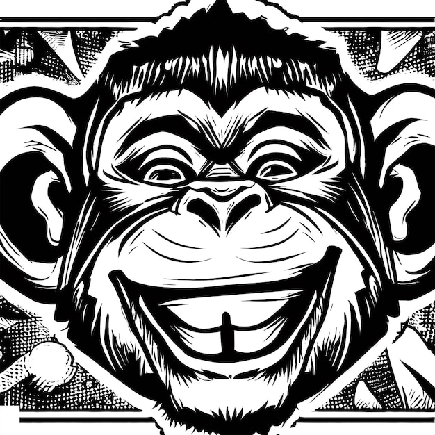 Beautiful portrait monkey icon avatar ai vector illustration image wallpaper