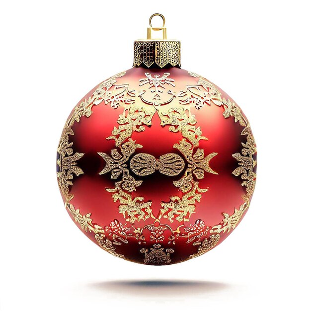 PSD beautiful portrait red christmas tree ball wirh ornament ai vector art digital illustration image