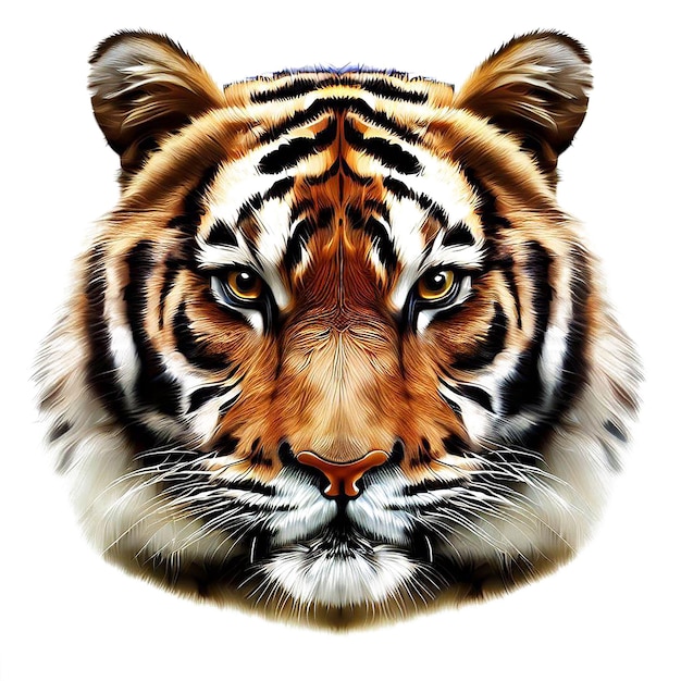 Beautiful portrait of a tiger avatar emoji ai vector art digital illustration image