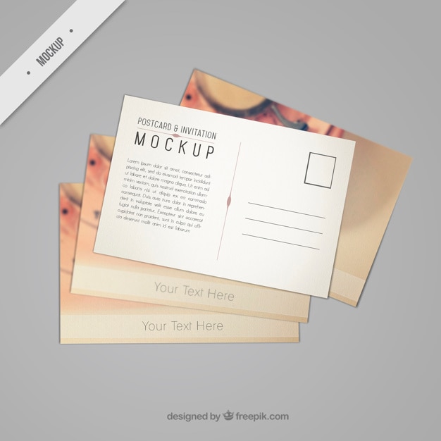 PSD beautiful postcard mockup with a vintage phone