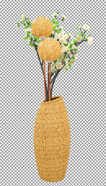 PSD 3dレンダリングで美しい鉢植えの花