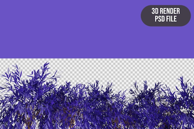 PSD bella viola foglia lavanda rendering 3d