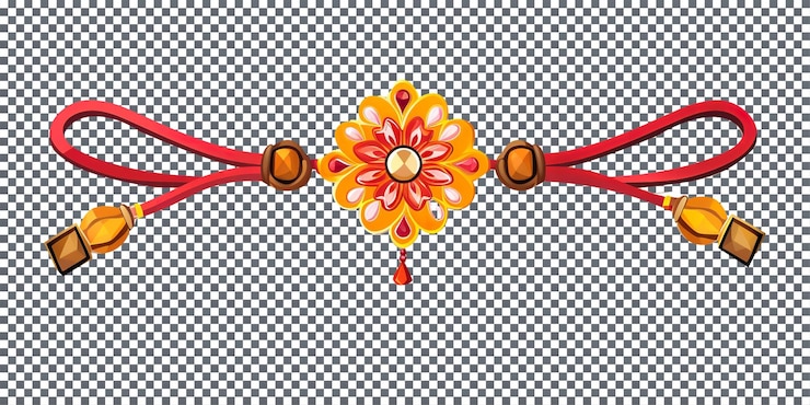PSD beautiful rakhi for indian tradition isolated on transparent background