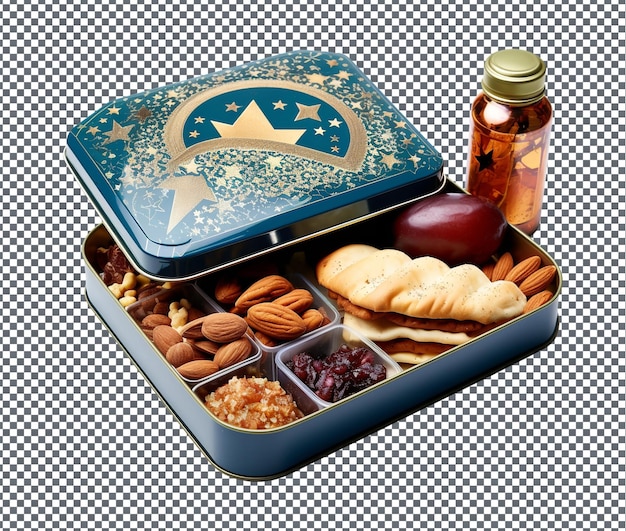 PSD beautiful ramadan themed lunch box isolated on transparent background