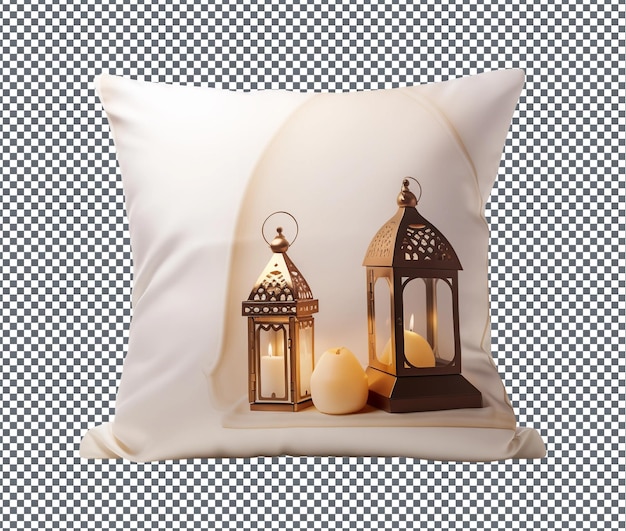 PSD beautiful ramadan themed pillow covers isolated on transparent background