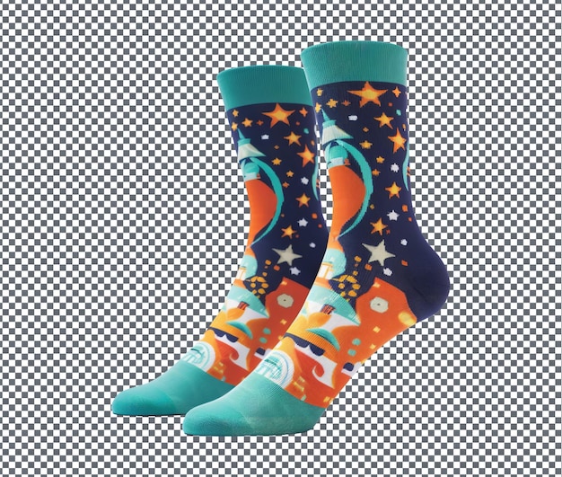 Beautiful ramadan themed socks isolated on transparent background