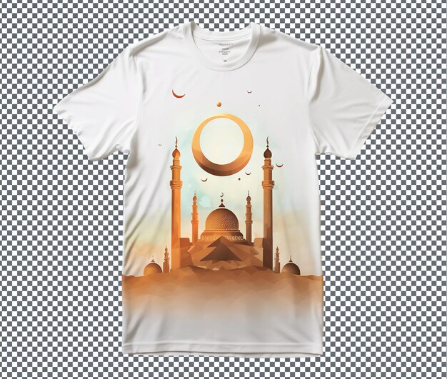 PSD beautiful ramadan themed t shirt isolated on transparent background