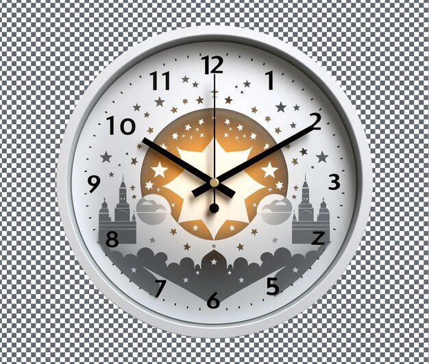 PSD beautiful ramadan themed wall clock isolated on transparent background