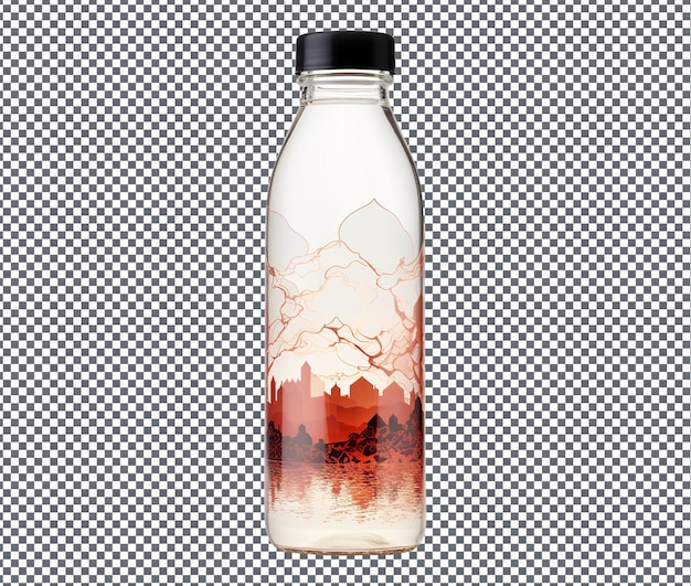 Beautiful ramadan themed water bottle isolated on transparent background