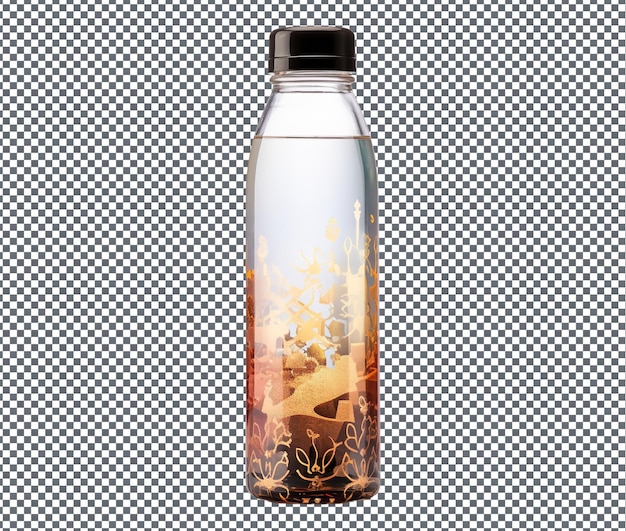 Beautiful ramadan themed water bottle isolated on transparent background