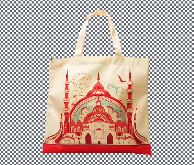 Beautiful ramadan tote bag isolated on transparent background