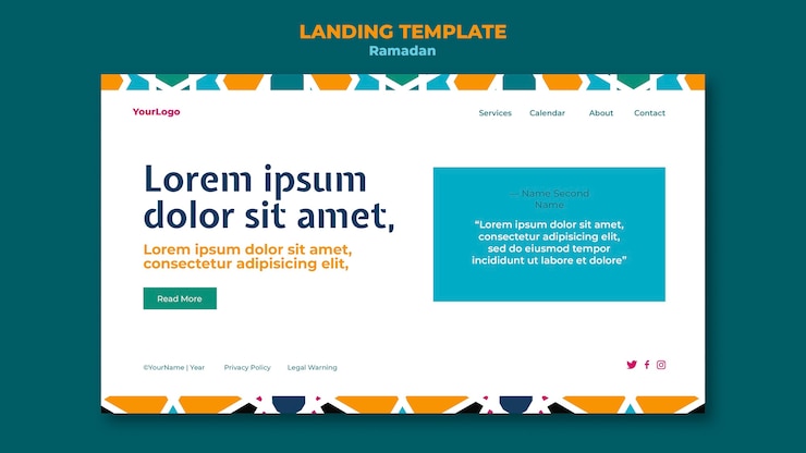 PSD beautiful ramadan web template