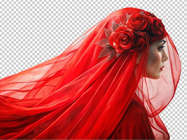 Красивый красный свадебный завес