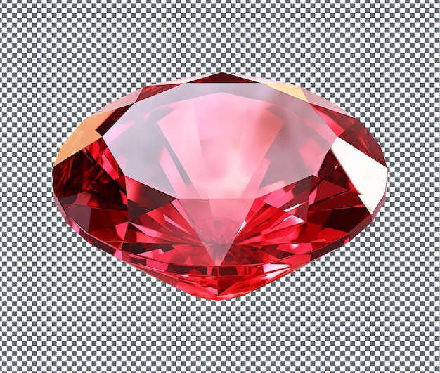 beautiful red zircon isolated on transparent background