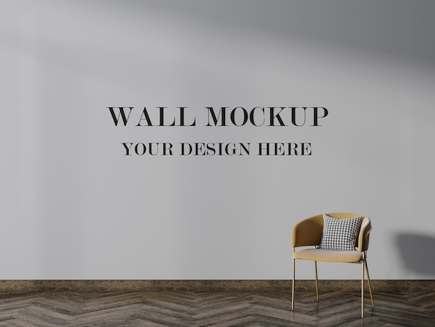 PSD beautiful room with empty wall mockup