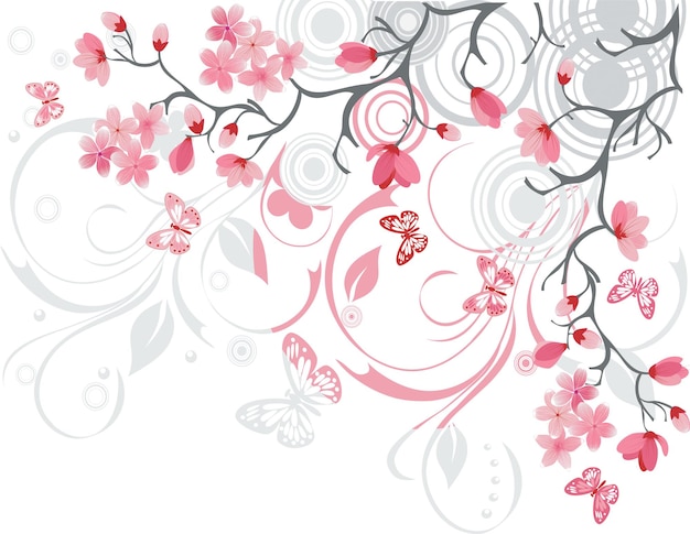 Beautiful rose cherry tree design