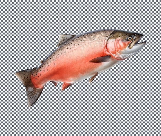 a beautiful salmon fish isolated on transparent background